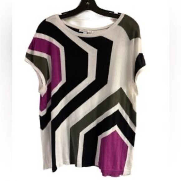 Chico's Tops - Chico's Geometric bold Striped cotton blouse